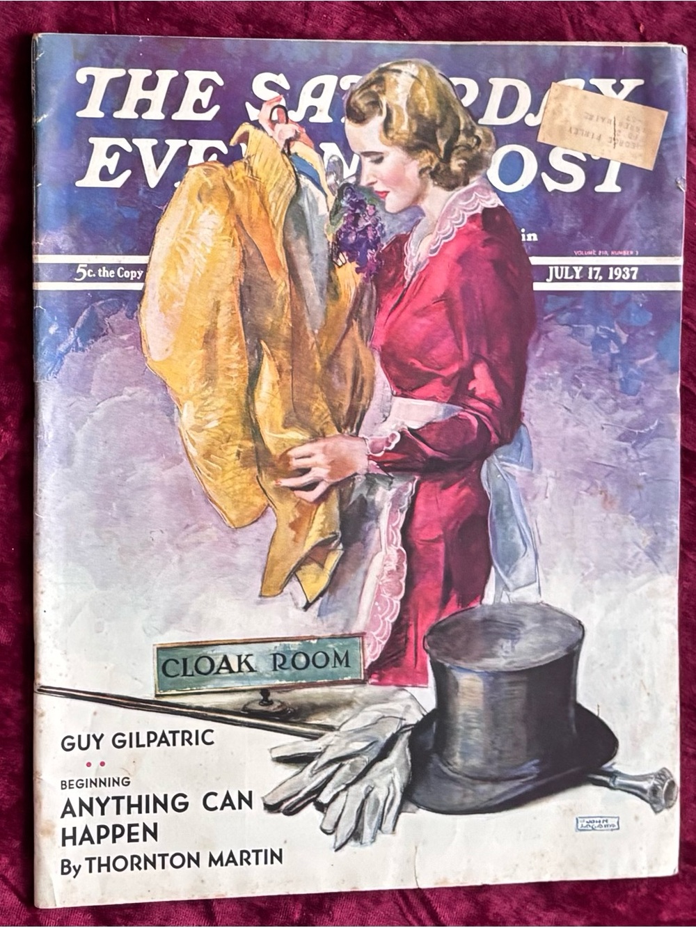 Rare Vintage Antique Saturday Evening
Post Magazine July 1937
